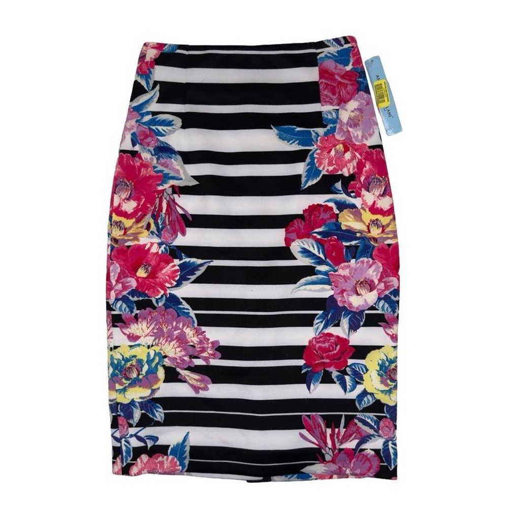ANTONIO MELANI Floral Striped Pencil Skirt 2010s Office to Club Style NWT Size 0